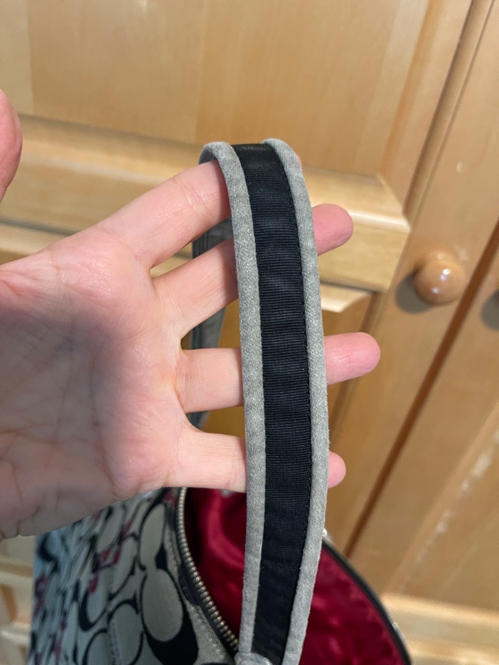 Coach Poppy Signature Canvas Tote in Black, Gray & Pink - Picture 7 of 13